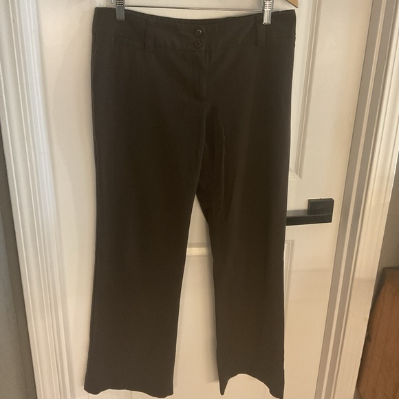AB Studio - Townsend - Flat Front Wide Leg Dress Pants - Brown - Ladies Size 8 - Picture 1 of 13